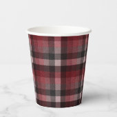 Klassisches rotes Tartan-Karomuster.  Pappbecher (Rückseite)