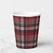 Klassisches rotes Tartan-Karomuster.  Pappbecher (Rechts)