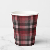 Klassisches rotes Tartan-Karomuster.  Pappbecher (Vorderseite)