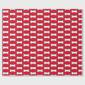 Klassisches rotes und weißes Knochenmuster Geschenkpapier (Flach)
