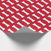 Klassisches rotes und weißes Knochenmuster Geschenkpapier (Ecke)