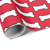 Klassisches rotes und weißes Knochenmuster Geschenkpapier (Rolleneckpunkt)