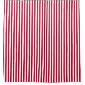 Klassisches rotes weißes Streifen-Muster Duschvorhang (Vorderseite)