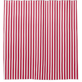 Klassisches rotes weißes Streifen-Muster Duschvorhang