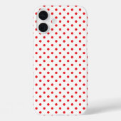Klassisches rotes winziges Punkte-Muster Case-Mate iPhone Hülle (Rückseite)