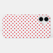 Klassisches rotes winziges Punkte-Muster iPhone Hülle (Rückseite (Horizontal))