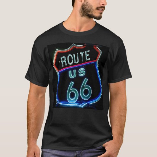 Klassisches Route 66-Schild T-Shirt (Vorderseite)