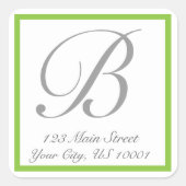 Klassisches Rücksendekennzeichen Quadratischer Aufkleber (Vorderseite)