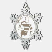 Klassisches Rugby Schneeflocken Zinn-Ornament (Rechts)