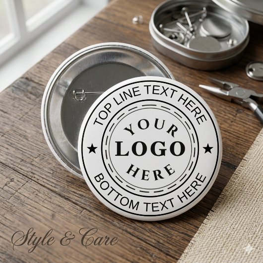 Klassisches rundes Logo-Text-Personalisiertes-Tast Button