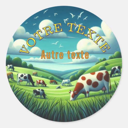 Klassisches Rundetikett (Käserei) Runder Aufkleber (Vorderseite)