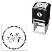Klassisches rundumlaufendes Monogramm mit Linien Permastempel (Beispiel)