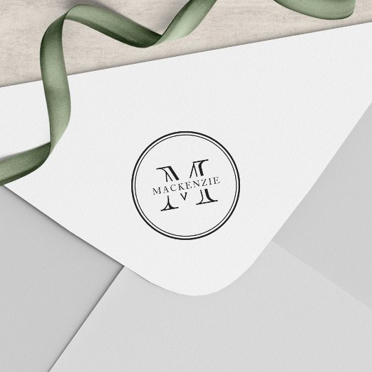 Klassisches rundumrandetes Monogramm Permastempel