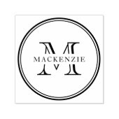 Klassisches rundumrandetes Monogramm Permastempel (Design)