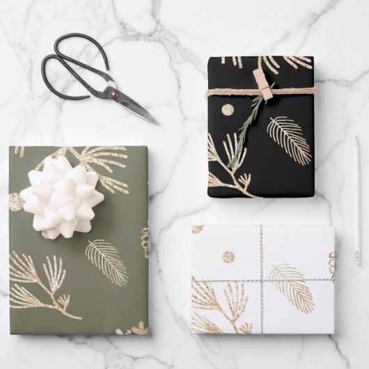 Klassisches rustikales Weihnachtswrapping Sheet Se Geschenkpapier Set (Vorderseite)