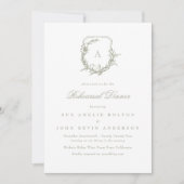 klassisches Salbei-Monogramm-Wappen-Probe Einladung (Vorderseite)