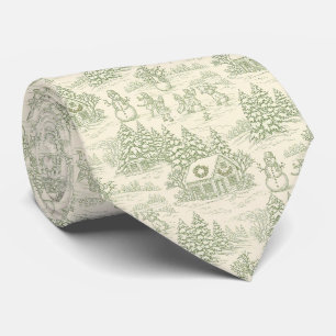 Klassisches Salbei-Winter-Land-Toile-Muster Krawatte