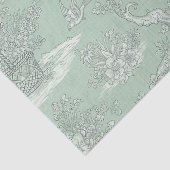 Klassisches Salbeigrün-Blumenstraußmuster Seidenpapier (Detail)