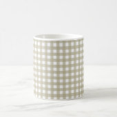 Klassisches Salbeigrün und Weiß Gingham-Muster Kaffeetasse (Mittel)