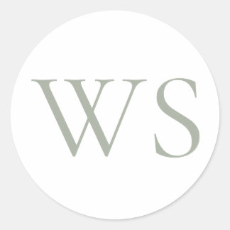 Klassisches Salbeigrünes Monogramm-Versiegelungssi Runder Aufkleber