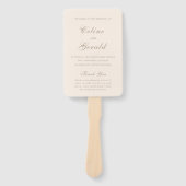 Klassisches sandy-neutrales Hochzeitsprogramm Fächer (Vorderseite)