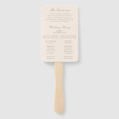 Klassisches sandy-neutrales Hochzeitsprogramm Fächer (Rückseite)
