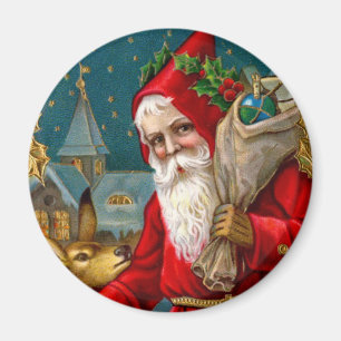 Klassisches Sankt- und Rotwild-Weihnachten Magnet