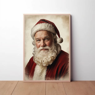 Klassisches Santa Claus Portrait mit sanftem Läche Poster