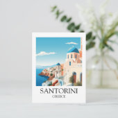 Klassisches Santorini-Reisewerk - Vintag griechisc Postkarte (Stehend Vorderseite)