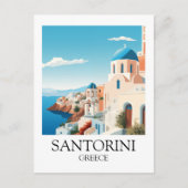 Klassisches Santorini-Reisewerk - Vintag griechisc Postkarte (Vorderseite)