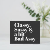 Klassisches, Sassy & Bad Assy Funny Zitat Postkarte (Stehend Vorderseite)
