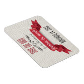 Klassisches, Save the Date rotes Banner Magnet (Rechte Seite)