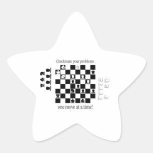Klassisches Schach-Inspiriertes Design Stern-Aufkleber