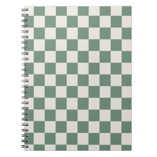 Klassisches Schachbrett aus grün und cremefarben Notizblock