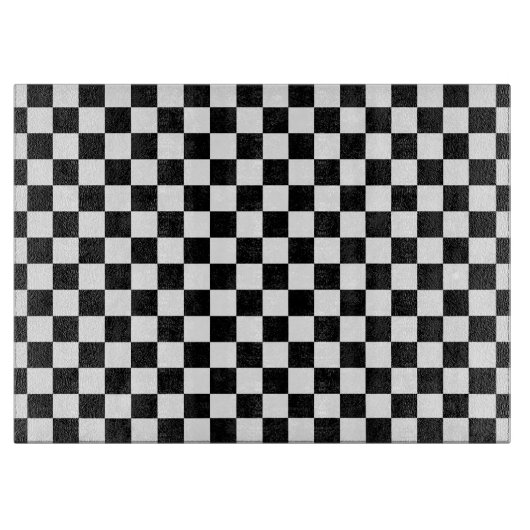 Klassisches Schachbrett-Schwarz-weißes Muster Schneidebrett (Vorderseite)