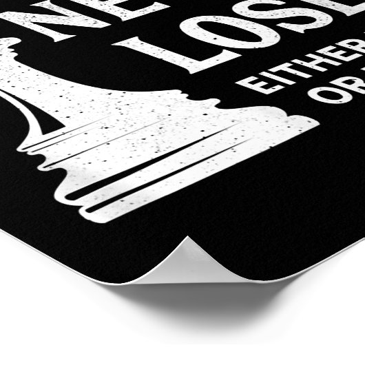 Klassisches Schachdesign, ich verliere nie; ich ge Poster (Ecke)