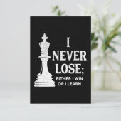 Klassisches Schachdesign, ich verliere nie; ich ge RSVP Karte (Stehend Vorderseite)