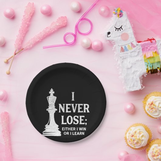 Klassisches Schachdesign, ich verlieren nie; Ich o Pappteller (Party)