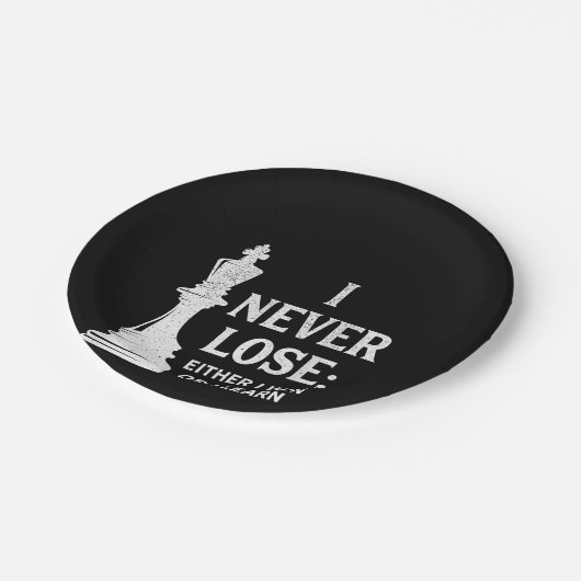 Klassisches Schachdesign, ich verlieren nie; Ich o Pappteller (Schrägansicht)