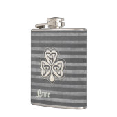 Klassisches, schicke Perlmutt mit Glück Kleeblatt  Flachmann (Links)