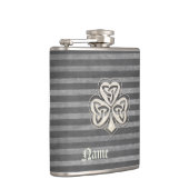 Klassisches, schicke Perlmutt mit Glück Kleeblatt  Flachmann (Rechts)