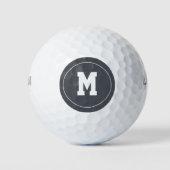 Klassisches Schiefergrau personalisiertes Monogram Golfball (Vorderseite)