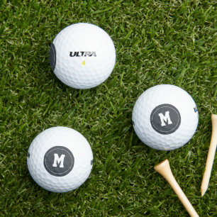 Klassisches Schiefergrau personalisiertes Monogram Golfball