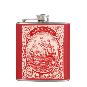 Klassisches Schiff Antik Vintage Naval Meer Abente Flachmann