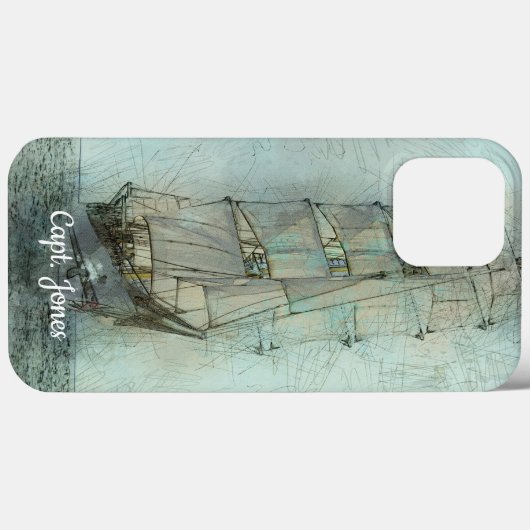 Klassisches Schiff (blau) Case-Mate iPhone Hülle (Rückseite (Horizontal))