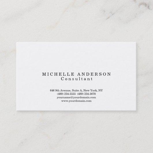 Klassisches Schlicht Einfaches Berufliches Minimal Visitenkarte (Vorderseite)