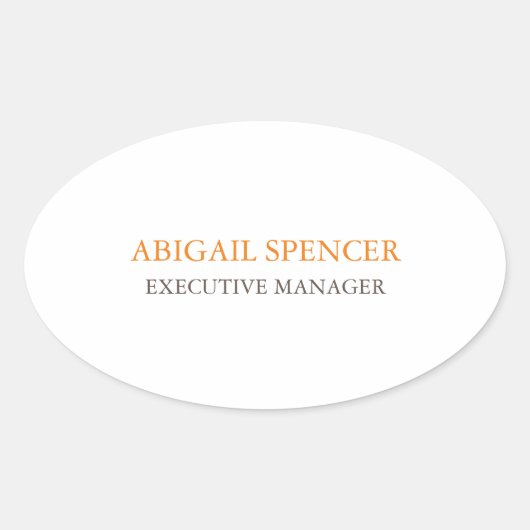 Klassisches Schlicht Einfaches Schwarz-weißes Beru Ovaler Aufkleber (Vorderseite)