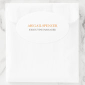 Klassisches Schlicht Einfaches Schwarz-weißes Beru Ovaler Aufkleber (Tasche)