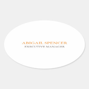 Klassisches Schlicht Einfaches Schwarz-weißes Beru Ovaler Aufkleber