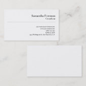 Klassisches Schlicht White Minimalistisch Simple Visitenkarte (Vorne/Hinten)